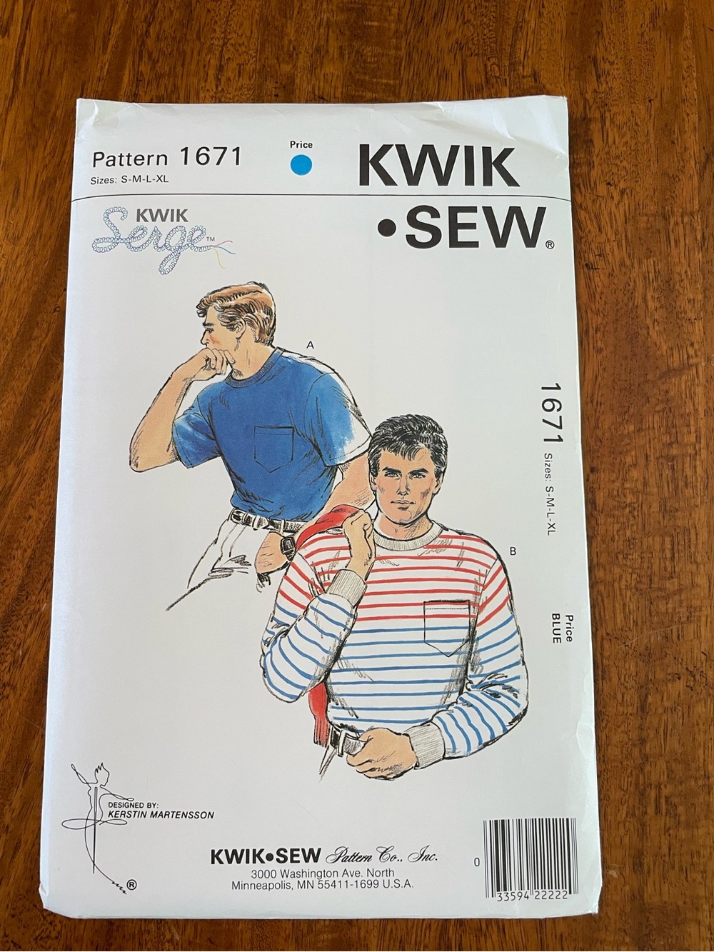 Kwik Sew Uncut Kwik Serge Men’s Stretch T Shirts Vintage 1987 Sewing Pattern FF